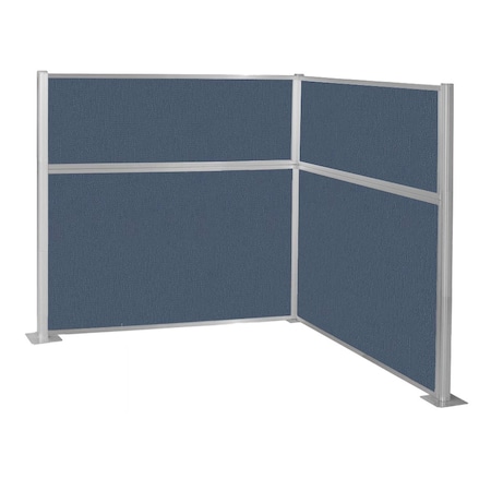 Versare Pre-Configured Hush Panel Cubicle (L Shape) 6' x 6' Ocean Fabric 1859335